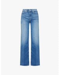 PAIGE - Sasha Wide-Leg High-Rise Stretch-Denim Jeans - Lyst
