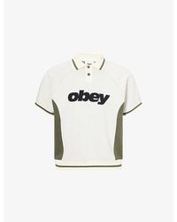 Obey - Sport Logo-Print Knitted Polo Top - Lyst