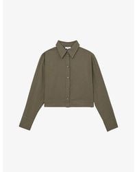 Reiss - Caylan Cropped Cotton And Wool-Blend Shirt - Lyst