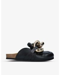 JW Anderson - Chain-embellished Leather Loafers - Lyst