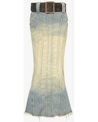 Jaded London - Fishtail Belted Denim Maxi Skirt - Lyst