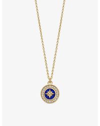 Astley Clarke - Polaris 18Ct-Plated Sterling- Lapis And Sapphire Pendant Necklace - Lyst