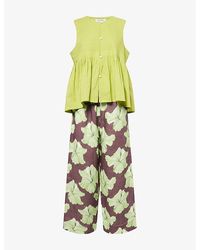 Desmond & Dempsey - Pleated Cotton Cami And Trouser Pyjama Set - Lyst