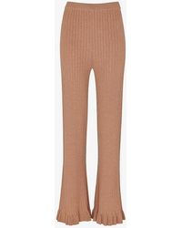 Whistles - Loki Flared-leg High-rise Knitted Trousers - Lyst
