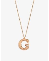 La Maison Du Couturier - Selda Initial Large G 14Ct Rose- And Diamond Necklace - Lyst