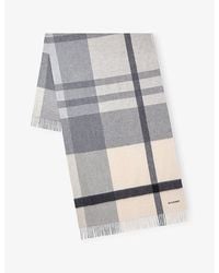 Mulberry - Large-Check Merino-Wool Scarf - Lyst