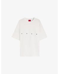HUGO - Brand-Print Oversized-Fit Cotton-Jersey T-Shirt - Lyst