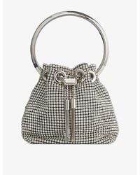Jimmy Choo - Bon Bon Micro Crystal-Embellished Mesh Top-Handle Bag - Lyst