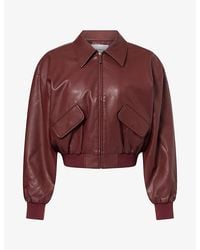 GOOD AMERICAN - The Better Than Leather Cropped Bomber Jacket - Lyst