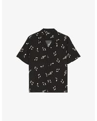 The Kooples - Music-Print Relaxed-Fit Short-Sleeve Woven Shirt - Lyst