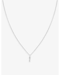 Astrid & Miyu - 'I' Initial Cubic-Zirconia-Plated Sterling- Necklace - Lyst