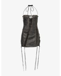 Jaded London - Odile Lace-Up Woven Mini Dress - Lyst
