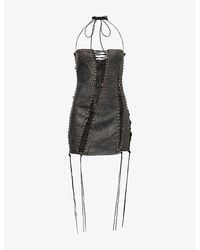 Jaded London - Odile Lace-Up Woven Mini Dress - Lyst