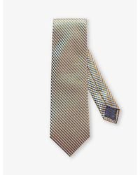 Eton - Geometric-Pattern Silk Tie - Lyst