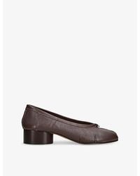 Maison Margiela - Tabi Ballerina Leather Heeled Pumps - Lyst