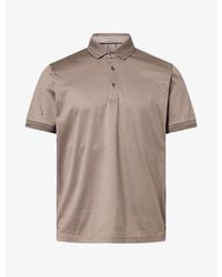 Corneliani - Knitted-Collar Mercerized Cotton Polo T-Shirt - Lyst
