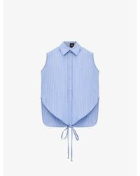 Loewe - X Paula's Ibiza Striped Sleeveless Cotton-Poplin Shirt - Lyst