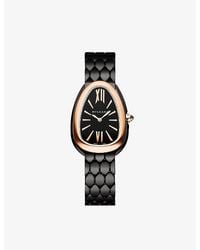 BVLGARI - 103704 Serpenti Seduttori 18ct Rose-gold And Stainless-steel Quartz Watch - Lyst