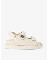 Kurt Geiger - Orson Eagle-Embellished Faux-Leather Flat Sandals - Lyst