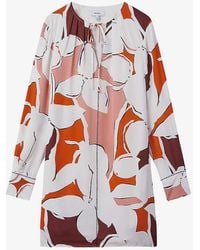 Reiss - Tanya Abstract-print Woven Mini Dress - Lyst