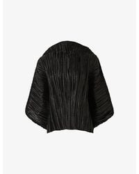 eem - Plisse Batwing Woven Top - Lyst