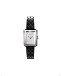 Chanel - H6401 Boy·friend Steel And Leather Quartz Watch - Lyst