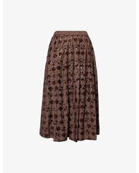 Weekend by Maxmara - Tempra Sequin-Embellished Cotton Midi Skirt - Lyst