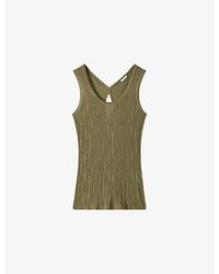 JOSEPH - Bayt Round-Neck Crinkle Woven Tank - Lyst