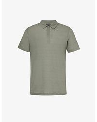 Emporio Armani - Stripe-pattern Relaxed-fit Stretch-jersey Polo Shirt - Lyst