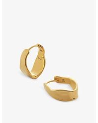 Monica Vinader - Wave Medium 18Ct-Plated Vermeil Sterling- Hoop Earrings - Lyst