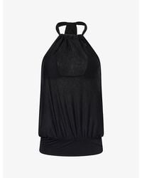 Peachy Den - Emma Halterneck Jersey Top - Lyst