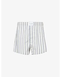 Calvin Klein - Stripe-pattern Elasticated-waistband Recycled Cotton-blend T-shirt X - Lyst