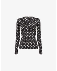 Marine Serre - Moon Print Long-Sleeve Jersey Top - Lyst