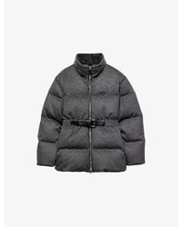 Prada - Loden Belted Shell-Down Puffer Jacket - Lyst