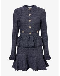 Self-Portrait - Textured Cotton-Blend Mini Dress - Lyst