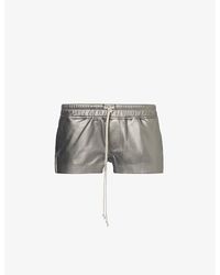 Rick Owens - Mid-rise Metallic Leather Shorts - Lyst