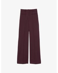 Reiss - Claude Pinched-Seam Flared-Leg High-Rise Stretch-Woven Trousers - Lyst