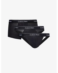 Calvin Klein - Logo-waistband Pack Of Three Stretch-cotton Underwear - Lyst