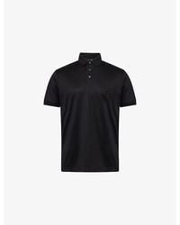 Emporio Armani - Embossed-Logo Short-Sleeve Cotton-Jersey Polo Shirt - Lyst