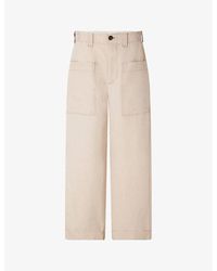 Soeur - Thabor High-rise Straight-leg Cotton And Linen-blend Trousers - Lyst