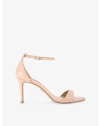 Steve Madden - Nevina Metallic Faux-Leather Heeled Sandals - Lyst