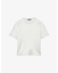Reiss - Lena Short-Sleeve Silk Top - Lyst