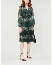 delyla meadow sweep long sleeved midi dress