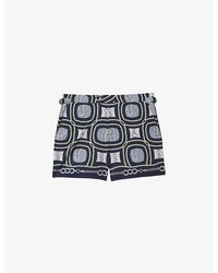 Reiss - Vypalm Chain-print Adjustable-side Stretch Recycled-polyester Swim Shorts - Lyst
