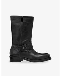 AllSaints - Bailey Leather Biker Boots - Lyst