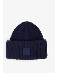 Acne Studios - Vy Pansy Logo-patch Wool Beanie Hat - Lyst