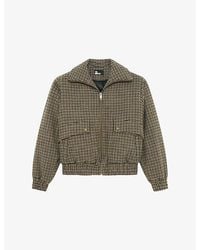 The Kooples - Checked Zip-Up Wool-Blend Jacket - Lyst
