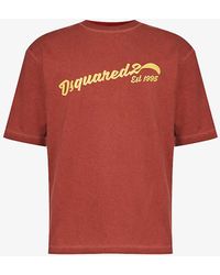 DSquared² - Logo Text-print Cotton-blend T-shirt - Lyst