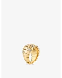 BVLGARI - Tubogas 18Ct- And 0.61Ct Diamond Ring - Lyst