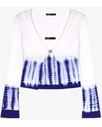 Maje - Tie-dye Top And Cardigan Ribbed-knit Two-piece Set - Lyst